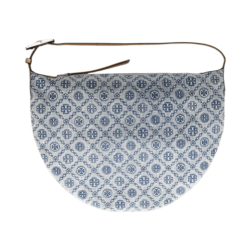 Tory Burch T Monogram Denim Balloon Bag Blue