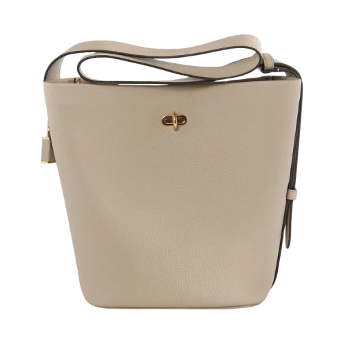 Tory Burch Lock Slim Medium Bucket Bag 'Light Stone'