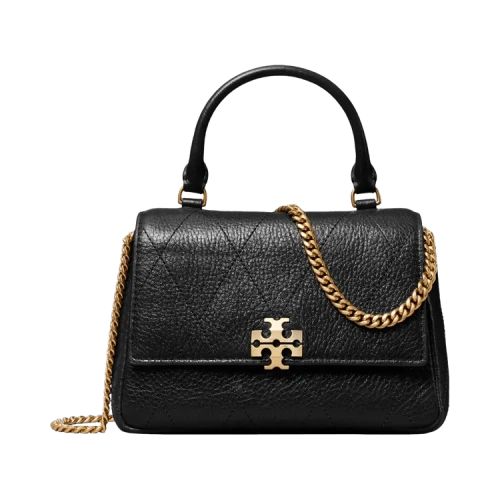 Tory Burch Mini Charlie Quilted Top Handle Crossbody Bag 'Black'