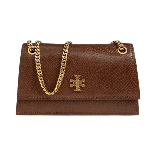 Tory Burch Kira Turnlock Embossed Snake Mini Bag 'Sweet Maple'