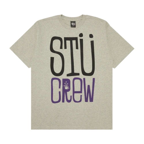 Stussy STU Crew Tee 'Grey Heather'