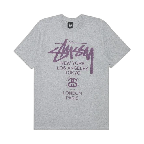 Stussy World Tour Tee 'Grey/Purple'