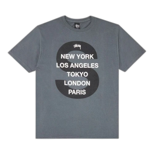 Stussy S Cities Tee 'Charcoal'