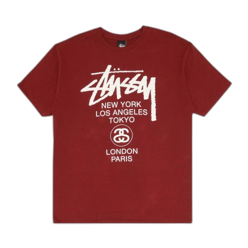 Stussy World Tour Tee 'Burgundy'