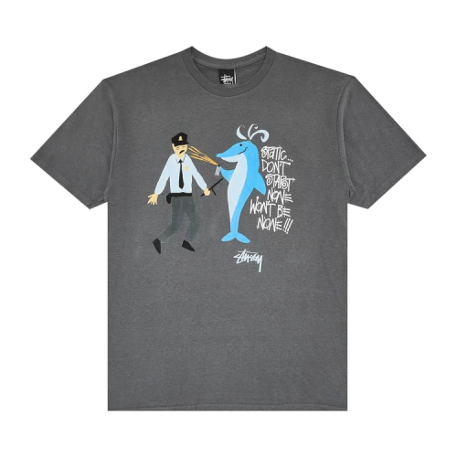 Stussy Dolphin Static Tee 'Charcoal'