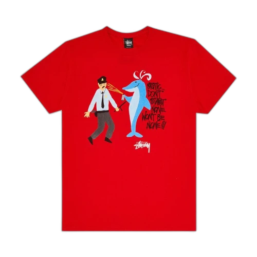 Stussy Dolphin Static Tee 'Red'