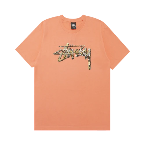 Stussy Cheetah Stock Tee 'Pale Red'