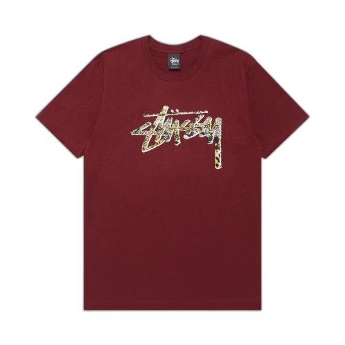 Stussy Cheetah Stock Tee 'Wine'