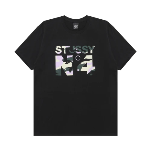 Stussy No. 4 Beach Camo Tee 'Black/Pink'