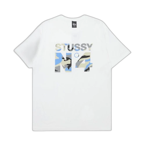 Stussy No.4 Beach Camo Tee 'White/Blue'