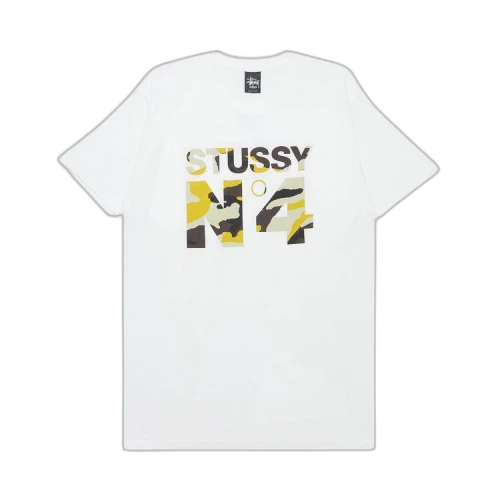 Stussy No.4 Beach Camo Tee 'White/Yellow'