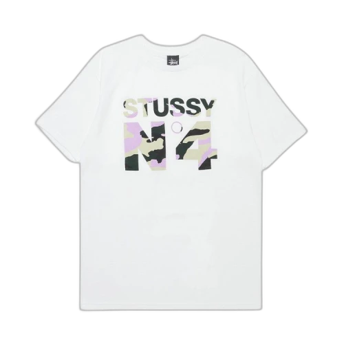 Stussy No.4 Beach Camo Tee 'White/Pink'