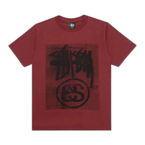 Stussy Stock Link Blur Tee 'Dark Red'
