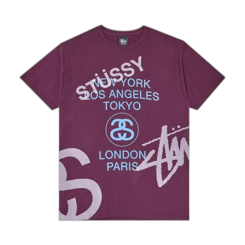 Stussy Big World Tour Tee 'Eggplant'