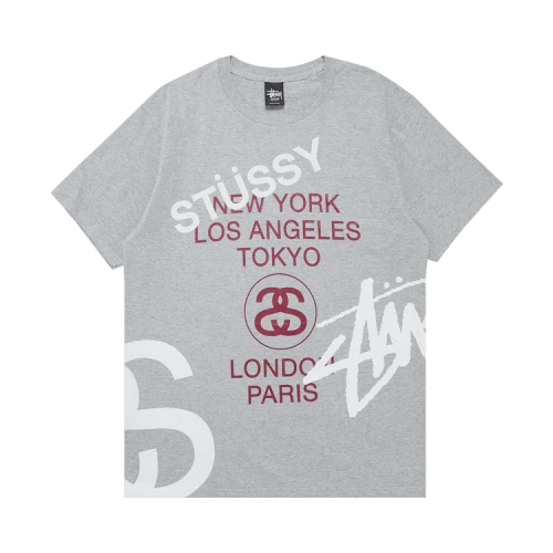 Stussy Big World Tour Tee 'Grey Heather'