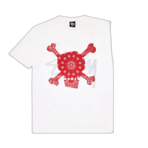 Stussy Paisley Skull Tee 'White/Red'