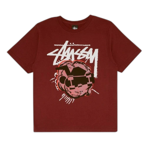 Stussy Pop Skateman Tee 'Dark Red'