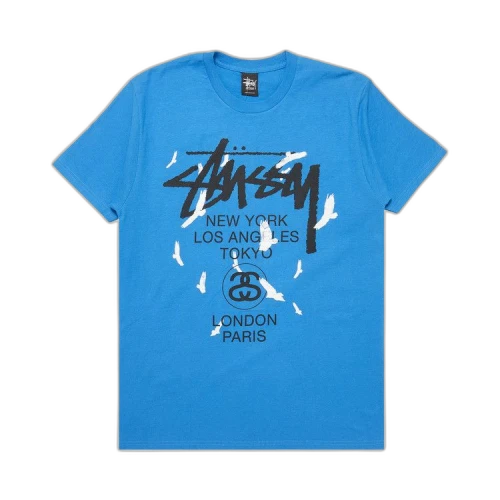 Stussy World Tour Birds Tee 'Brite Blue'