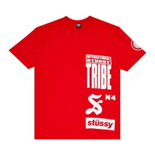 Stussy Tribe Stack Tee 'Brite Red'