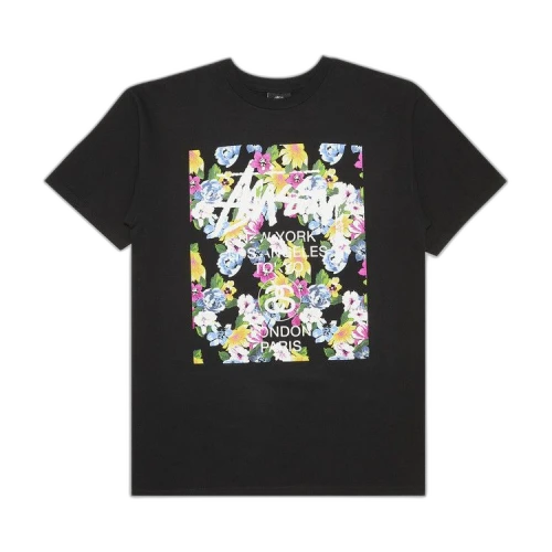 Stussy World Tour Flower Block Tee 'Black'