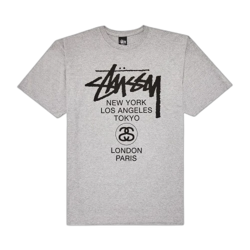 Stussy World Tour Tee 'Grey Heather'