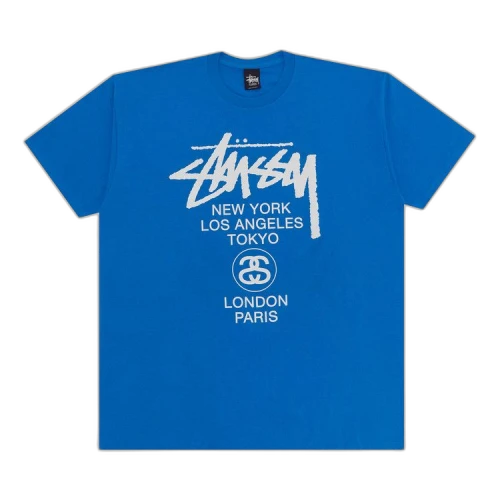 Stussy World Tour Tee 'Marina Blue'