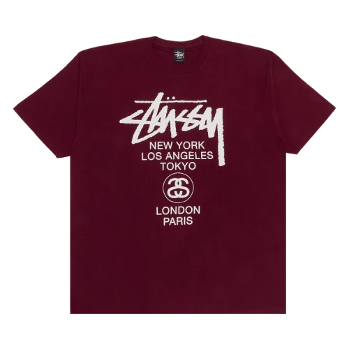 Stussy World Tour Tee 'Wine'
