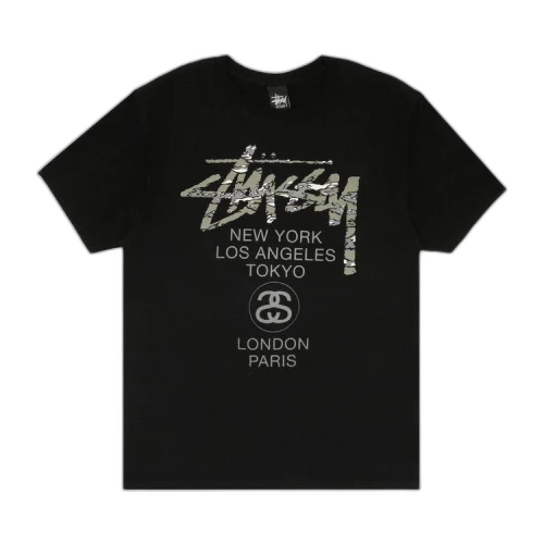 Stussy World Tour Camo Tee 'Black'