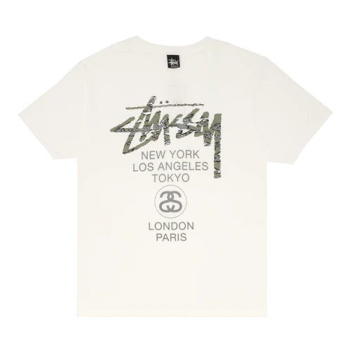 Stussy World Tour Camo Tee 'White'