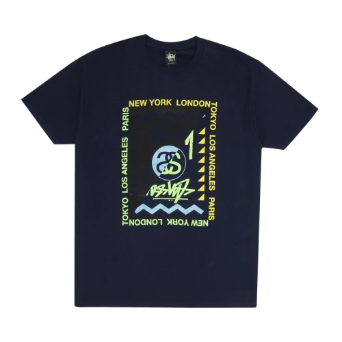 Stussy Zig Zag Frame Tee 'Navy'