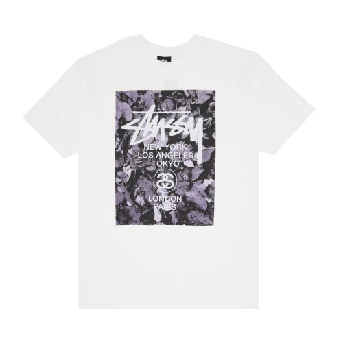 Stussy World Tour Leaves Tee 'White'