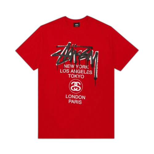 Stussy World Tour Drip Tee 'Red'