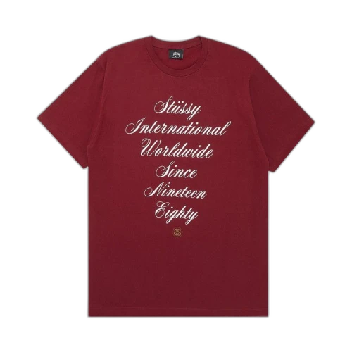 Stussy International Script Tee 'Dark Red'
