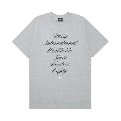 Stussy International Script Tee 'Grey Heather'