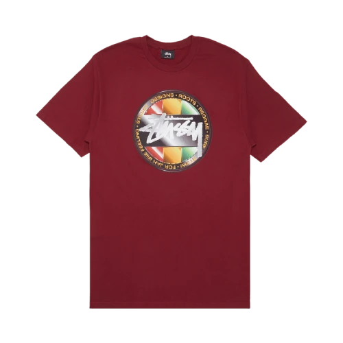 Stussy Chrome Dot Tee 'Dark Red'