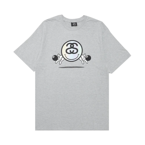Stussy Smiley Link Tee 'Grey Heather'