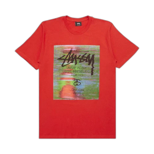 Stussy World Tour Glitch Tee 'Red'