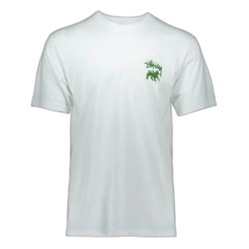 Stussy Stock Lion Tee Printing Short Sleeve White