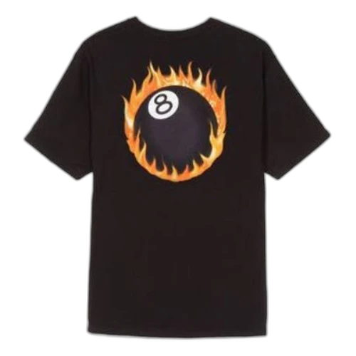 Stussy Fireball Tee Printing Short Sleeve Unisex Black