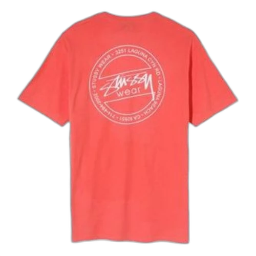 Stussy Laguna Tee Classic Printing Short Sleeve Unisex Pink Red
