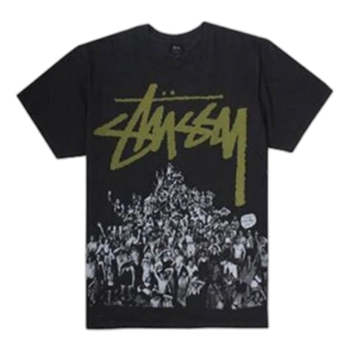 Stussy Beach Mob Printing Short Sleeve Unisex Black