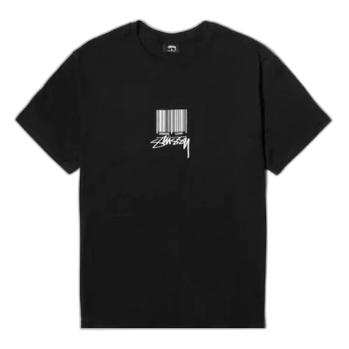 Stussy Barcode Tee Printing Short Sleeve Unisex Black