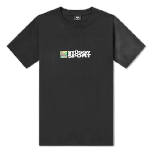 Stussy Sport Tee Alphabet Printing Short Sleeve Unisex Black