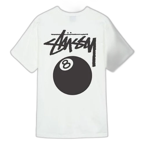 Stussy 8 Ball Tee Washed Short Sleeve Unisex White