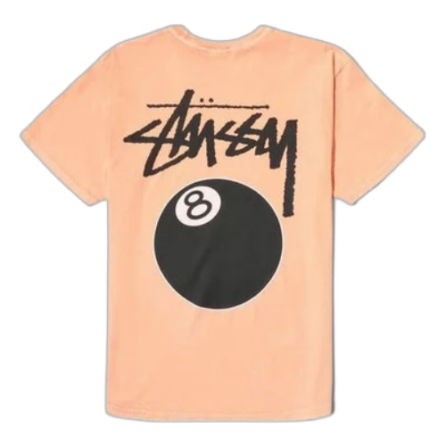 Stussy 8 Ball Tee Back 8 Printing Short Sleeve Unisex Pink