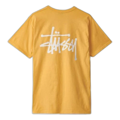 Stussy Basic Tee Printing Logo Short Sleeve Orange Yellow