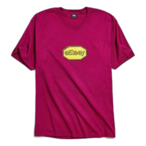 Stussy Classic Logo Printing Short Sleeve Unisex Rose Red