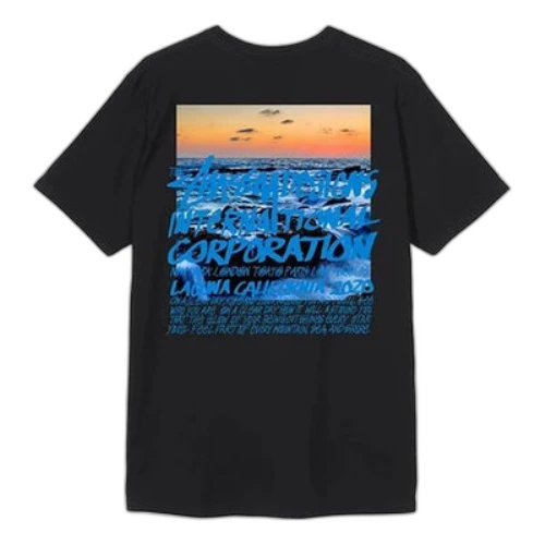 Stussy Clear Day Printing Short Sleeve Unisex Black