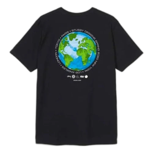 Stussy Earth Printing Short Sleeve Unisex Black