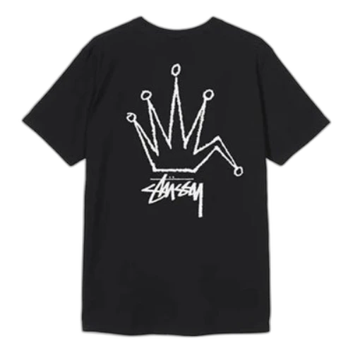 Stussy Old Crown Tee Classic Logo Short Sleeve Unisex Black